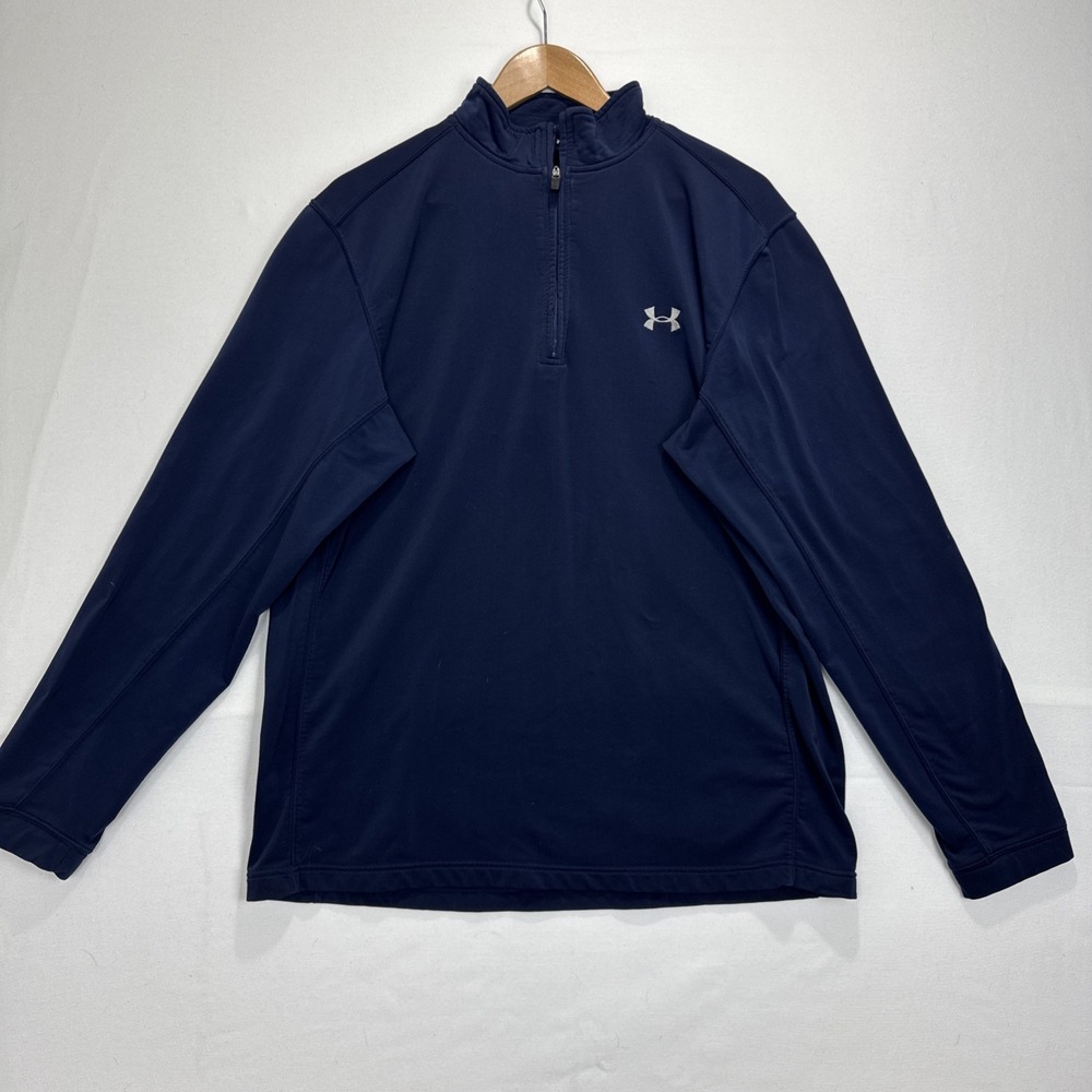 Under Armour Large Adult Sweatshirt‎ 1/4 Zip Blue  Golf Performance Mens